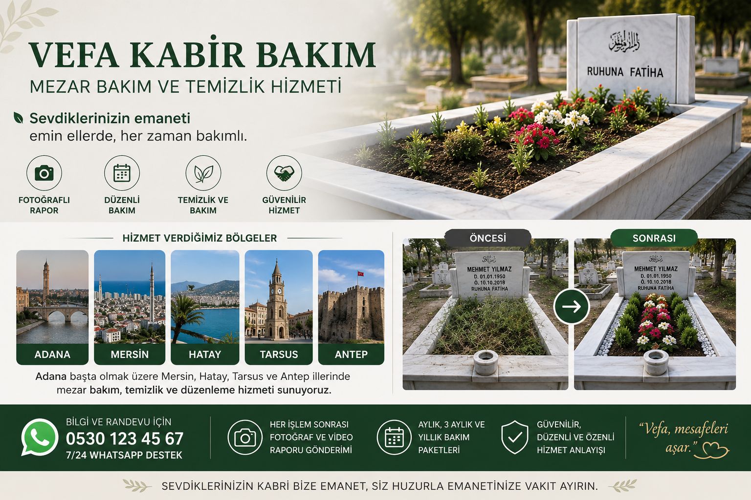 Vefa Kabir Bakım hizmet kapsamı tanıtım tasarımı